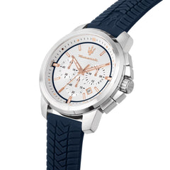 Maserati SUCCESSO 44 mm Chronograph Men's Watch, Black, Chronograph - White/Blue