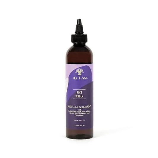 As I Am Rice Water Shampoo 8 oz with Forbidden Black Rice, Saw Palmetto, Biotin Gentle Cleanser Moisturizing Sulfate Free Paraben Free For All Hair Types
