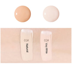 Amazfly Air Cushion CC Cream Mushroom Head Foundation, Moisturizing BB Cream Makeup Long Lasting Matte Concealer Bright Makeup Base Long Lasting with Mushroom Makeup Sponge (Vory White)