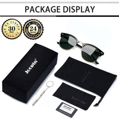 Joopin Polarized Semi Rimless Sunglasses Men Women, Classic Half Frame Sun Glasses UV Protection