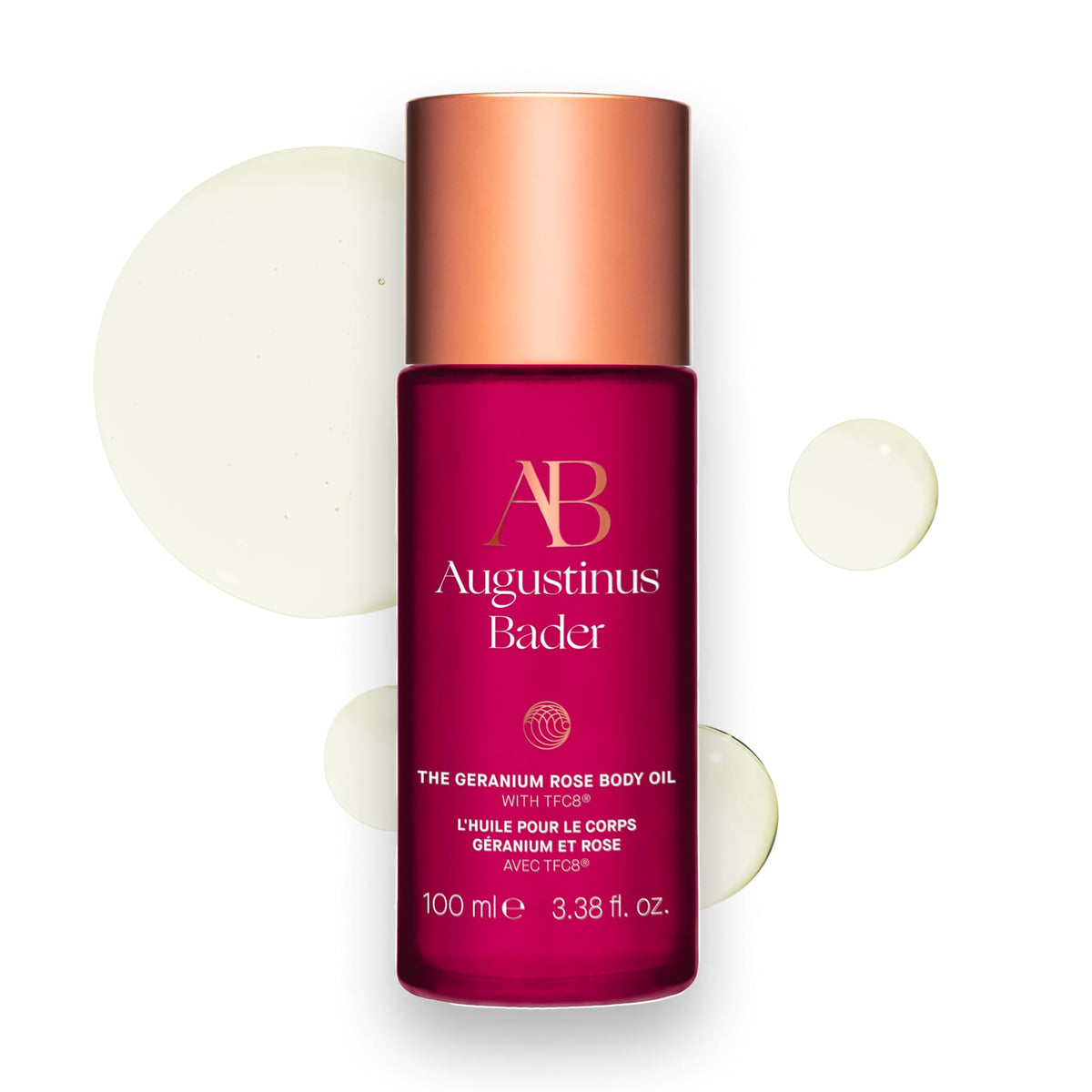 Augustinus Bader The Geranium Rose Body Oil – Luxury Aromatic Hydrating Body Oil – Nourishes, Softens & Restores Skin for a Smooth, Glowing Finish – Fragrance-Free, Vegan
