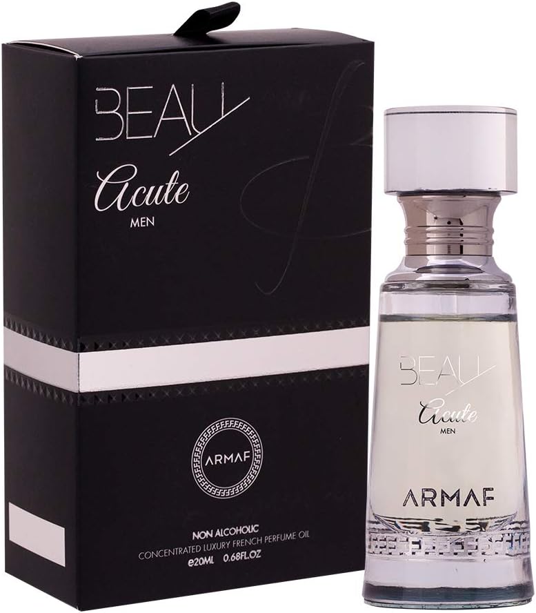 Armaf Non-Alcoholic Concentrated Perfume Oil - 20ML SUPER PACK OF 8 - For Men - Club De Nuit Intense - Beau Acute - Voyage Bleu - Hunter Intense - Tag Him Homme - Shades Wood - Blue Homme - Opus Homme