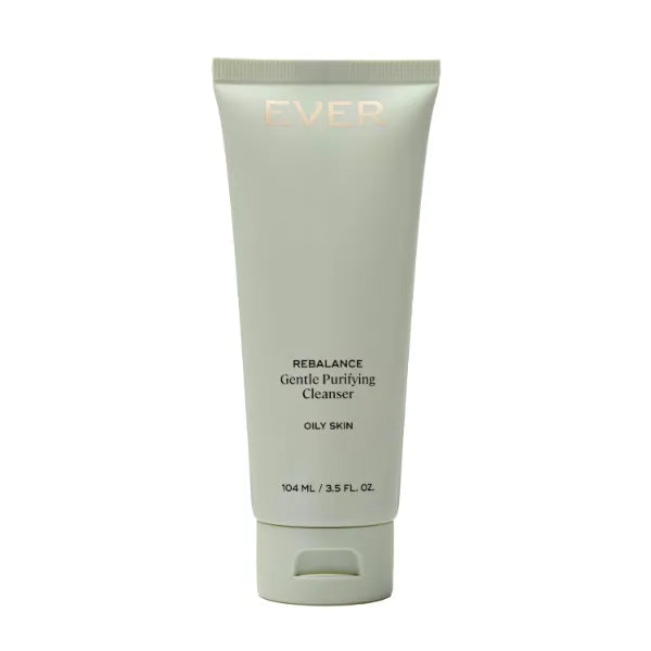 EVER Rebalance Gentle Purifying Cleanser – Purifying Gel Cleanser with Salicylic Acid & Willow Bark for Oily Skin, Deep Pore Cleanse & Blemish Control, Clean-Formulated - 3.5 fl oz