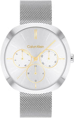 Calvin Klein Analogue Multifunction Quartz Watch for Women Shape Collection with Stainless Steel Bracelet - Silver/Grey