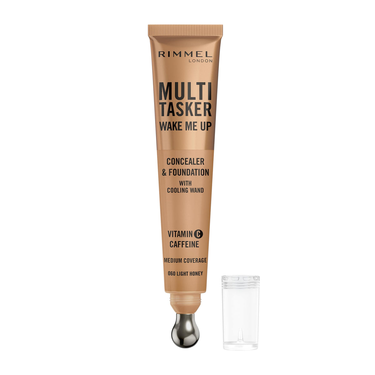 Rimmel Multi-Tasker Wake Me Up, 60 Light Honey, Concealer & Foundation, Brightens, Corrects, Buildable Coverage, Radiant Finish, Vegan Formula, 20ml