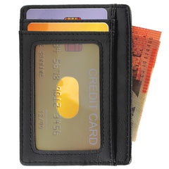 T Tersely Credit Card Holder for Men,Card Wallet, Slim Minimalist Wallet,RFID Card Holder Blocking Front Pocket Secure Thin Credit Card Wallet, Holds up to 7 Cards, Ideal for Travel (Waxes Black)