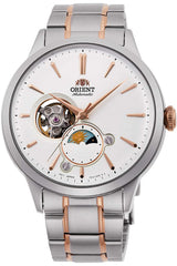 Orient Sun & Moon Watch Men's Automatic Hand Winding Elegant Steel or Leather Wrist Watch with Day and Night Function