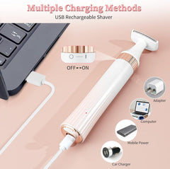 Electric Epilator for Women, 4 in 1 Flawless Hair Remover, Portable Wet & Dry Professional Lady Shaver, Portable Trimmer, Rechargeable Painless Hair Removal Tool Razors Women Eyebrow Nose Face Leg