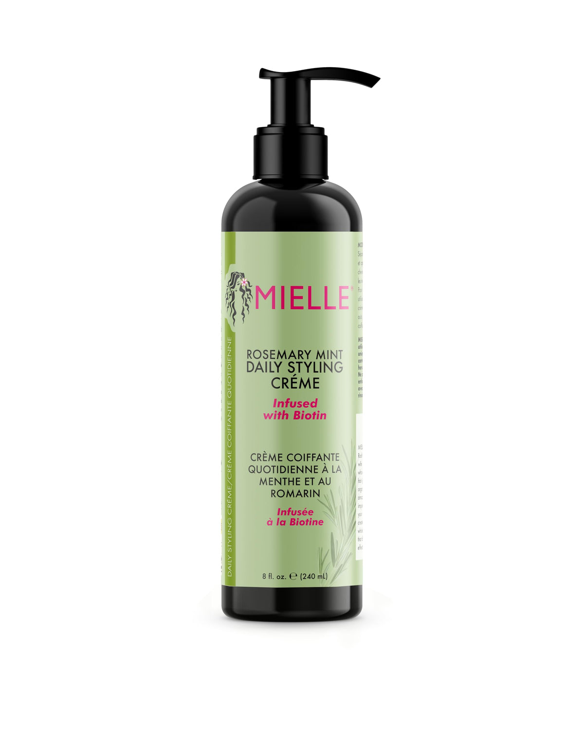 Mielle Organics Rosemary Mint Multi-Vitamin Daily Styling Creme For Curly Hair Definition, Paraben And Silicone Free, 240 ml