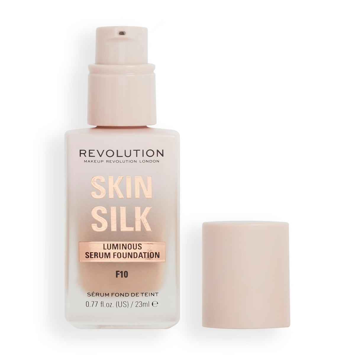 Makeup Revolution, Skin Silk Serum Foundation, Light to Medium Coverage, Contains Hyaluronic Acid, F10, 23 ml