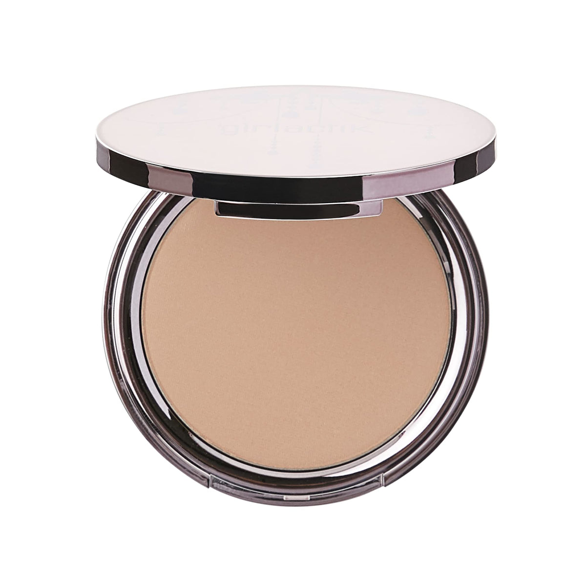 Girlactik Usa. 2-In1 Compact Face Pressed Powder & Contour Bronzer. Weightless, Buildable Coverage. Velvet Finish. -Light