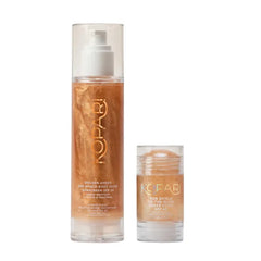 Kopari Sun Shield Body Glow Broad Spectrum SPF 30 In Golden Amber & Sun Shield On-The-Glow Sheer Sunscreen Stick SPF 40