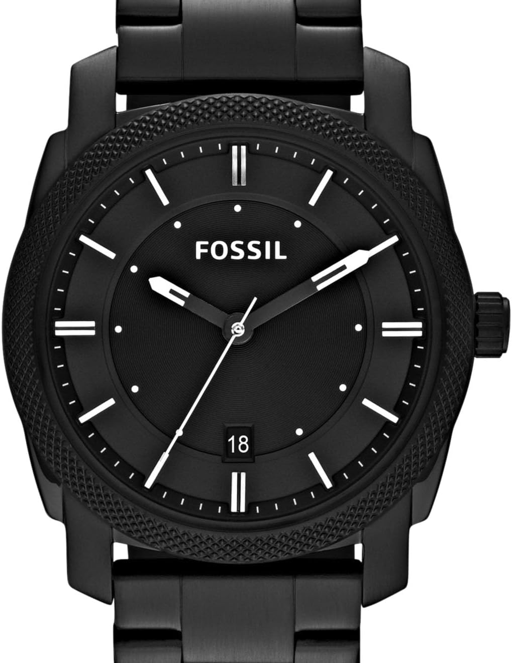 Fossil Men's Machine Stainless Steel Case Quartz Watch, FS4682IE Black