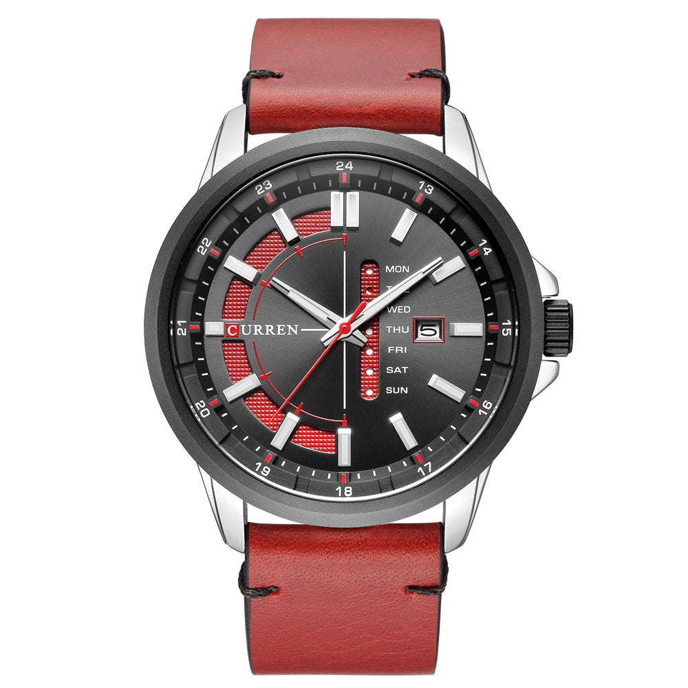 CURREN Mens Watches,CURREN Watches Quartz Analog Calendar,Wrist Watch for Men, Fashion Waterproof Stainless Steel Band-Black