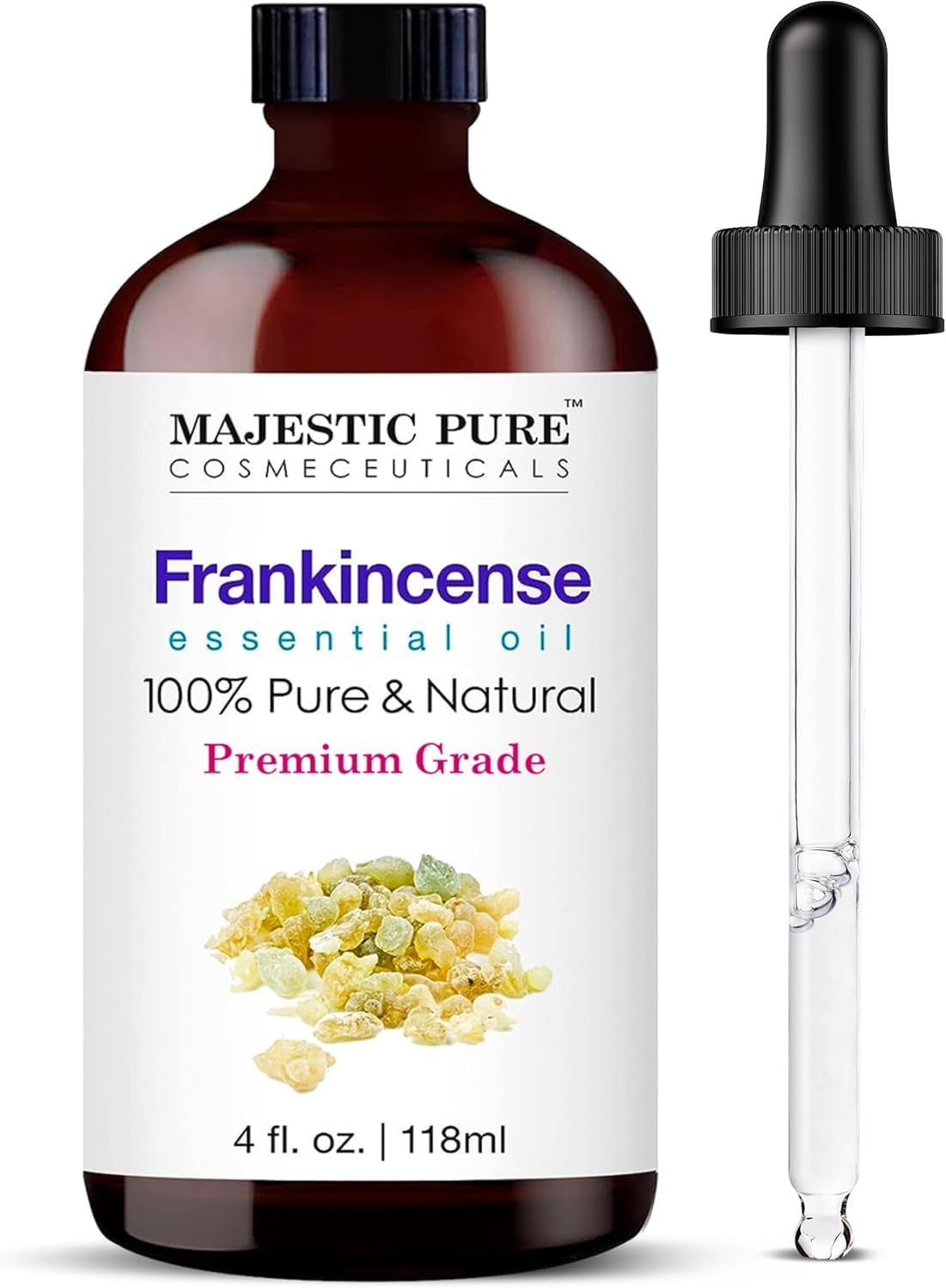 MAJESTIC PURE Frankincense Essential Oil | Huge 118 ml | 100% Pure & Natural Frankincense Oil | Premium Grade Essential Oils for Hair Care, Home Diffusers, Skin, Aromatherapy, Massage & Humidifiers