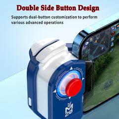 M20 Mobile Game Controller for PUBG, Bluetooth 5.0 Connection Sensitive Game Joystick Android 7.0 Above Supported (Blue/White)