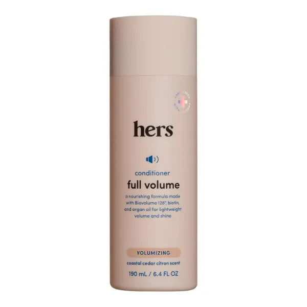 hers Full Volume Conditioner, Volumizing Conditioner for Women with Biotin - Adds Lightweight Volume, Shine & Bounce, Coastal Cedar Citron - 6.4 fl oz