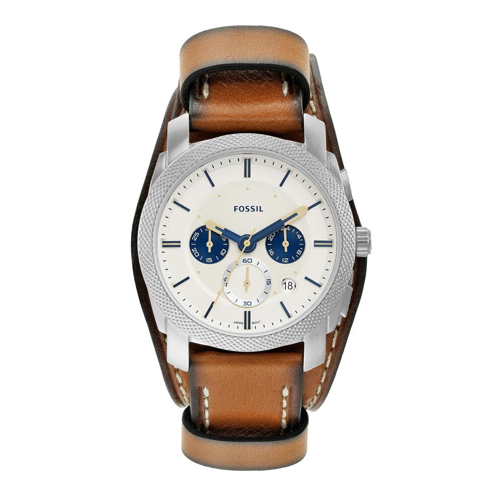 Fossil Machine Men's Watch with Stainless Steel or Leather Band, Chronograph or Analog Watch Display