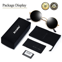 Joopin Round Polarized Sunglasses for Men Women, UV Protection Sun Glasses Small Circle Hippie Lennon Shades Sunglasses