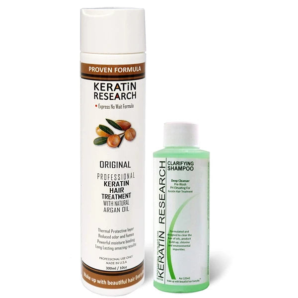 KERATIN RESEARCH Premium Advanced Brazilian Keratin Blowout Kit Hair Complex Treatment Professional Results Straightens and Smooths Hair for Months Queratina Keratina Brasilera Tratamiento