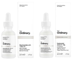 The Ordinary Hyaluronic Acid with 2% + B5 (30ml) and The Ordinary Niacinamide 10% + Zinc 1% (30ml) Bundle Face Care Set