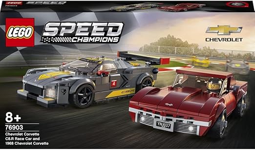 LEGO Speed Champions Chevrolet Corvette C8.R Race Car and 1969 Chevrolet Corvette 76903 Building Kit (512 Pieces)