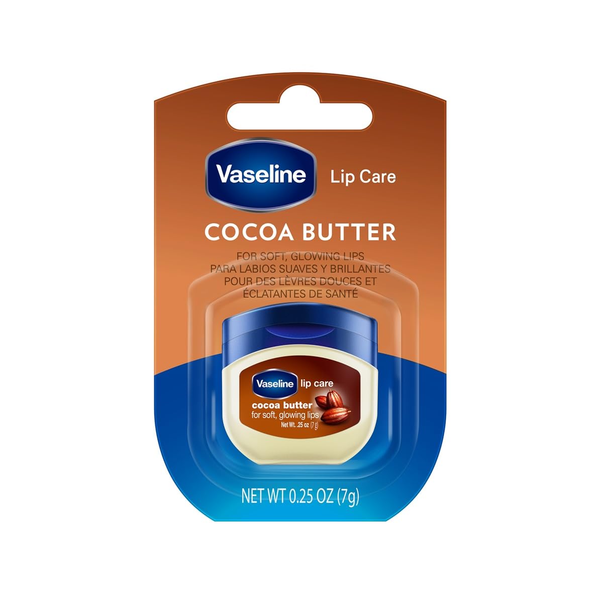 Vaseline Lip Care Cocoa Butter Lip Balm Tub With Pure Jelly & Cocoa Butter For Soft & Glowing Lips| Nourishes & Protects Lips| Non-greasy Lip Moisturizer for Naturally Tinted Lips| 7 gm
