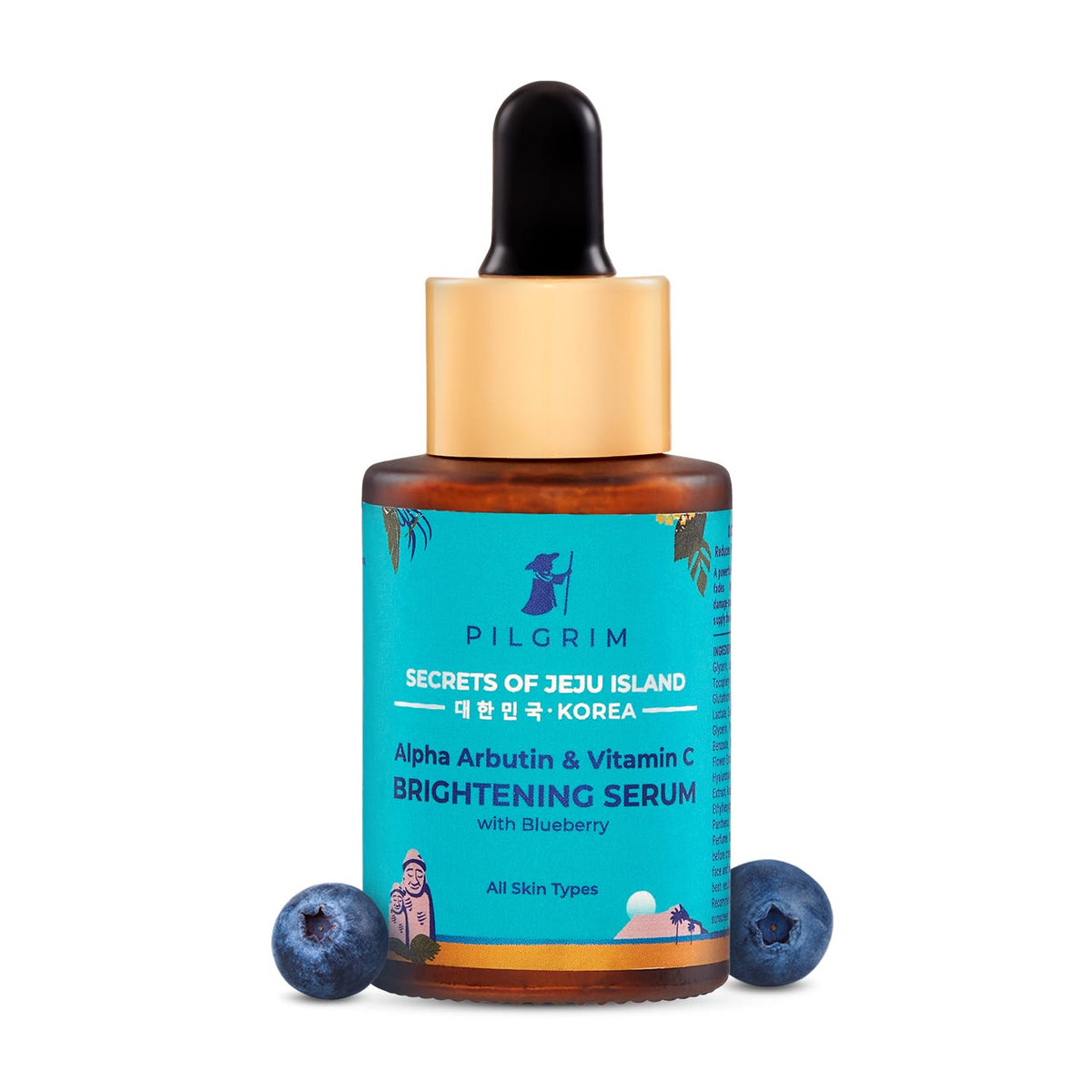 PILGRIM Korean 2% Alpha Arbutin & 3% Vitamin C Face Serum | Alpha arbutin face serum|All skin types | Men & Women| Korean Skin Care| Vegan & Cruelty-free | 30ml