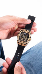 GUESS Men's 44mm Watch - Black Strap Black Dial Black Case