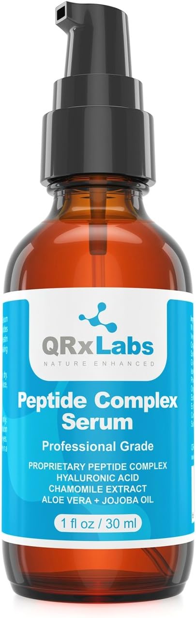 QRxLabs Peptide Complex Serum/Collagen Booster For The Face With Hyaluronic Acid And Chamomile Extract 30Ml, Samantha Formula