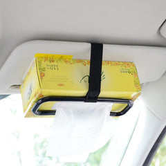 ECVV Car Tissue Paper Box Holder Auto Rear Seat Headrest Support Hold Clip Sun Visor Tissue Box Holder,Car Mount Organizer (Black)