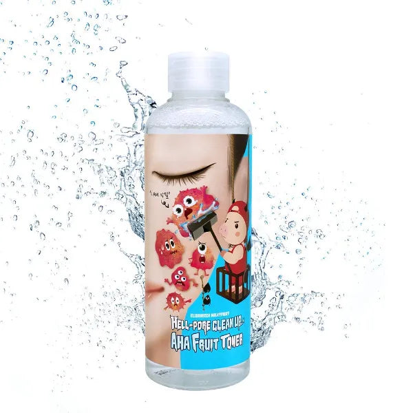 Elizavecca Hell Pore Clean Up Aha Fruit Toner 6.76 Ounces - Exfoliating Toner / Whiteheads, Pores and Uneven Skin / Water based Face Toner / Pore Cleaning / Exfoliating Face