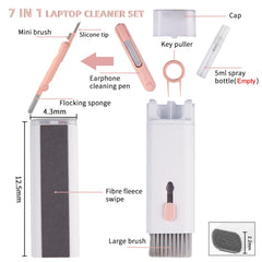 AWH Gtinna 7 in 1 Computer Keyboard Cleaning Brush Set Earbuds Cleaning Pen Wireless Bluetooth Headset Charging Box Electronics Keyboard Cleaning Tools Cleaner Keycap Puller Kit (Pink)