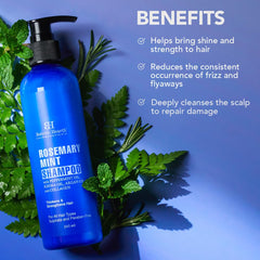Botanic Hearth Rosemary Mint Shampoo with Peppermint Oil, Jojoba Oil & Collagen | Thickens & Strengthens Hair | Helps Reduce Hairfall | Shampoo for Women and Men | Sulphate & Paraben Free - 245ml