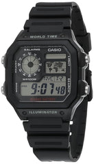 Casio Men's Digital Dial Stainless Steel Band Watch Black