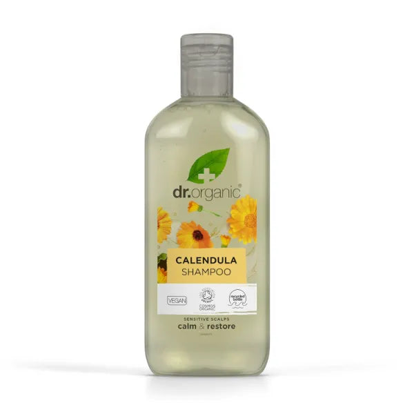 Dr. Organic Calendula Shampoo, Natural, Vegan, Cruelty Free, Paraben & SLS Free, For Sensitive Skin, 265ml