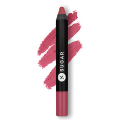SUGAR Cosmetics Matte As Hell Crayon Lipstick05 Rose Dawson (Rose Pink) Highly pigmented, Creamy Texture, Long lasting Matte Finish