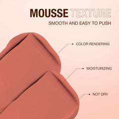 HONPOLO Blush Cream Repair Capacity Brighten Complexion Natural Nude Makeup Blush Stick Nude Makeup, Contouring and Highlighting, Improves Complexion, Waterproof Mousse Texture Long-Lasting (#1)