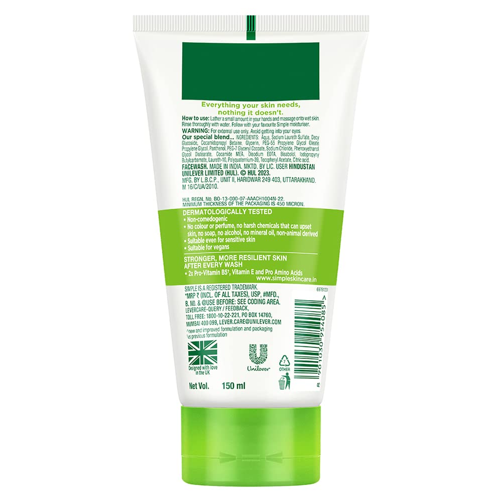 Simple Moist Foam Face Wash, 150 ml, single unit