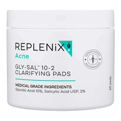 Replenix Gly-Sal Clarifying Pads, Medical-Grade Glycolic Acid & 2% Salicylic Acid Exfoliating Pads for Acne-Prone Skin, Oil-Free (60 ct.)