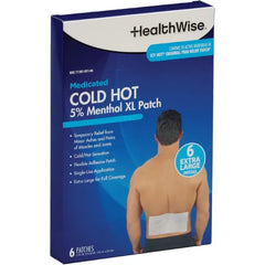 HealthWise 5% Menthol Cold Hot Medicated XL Patch, 6 Count