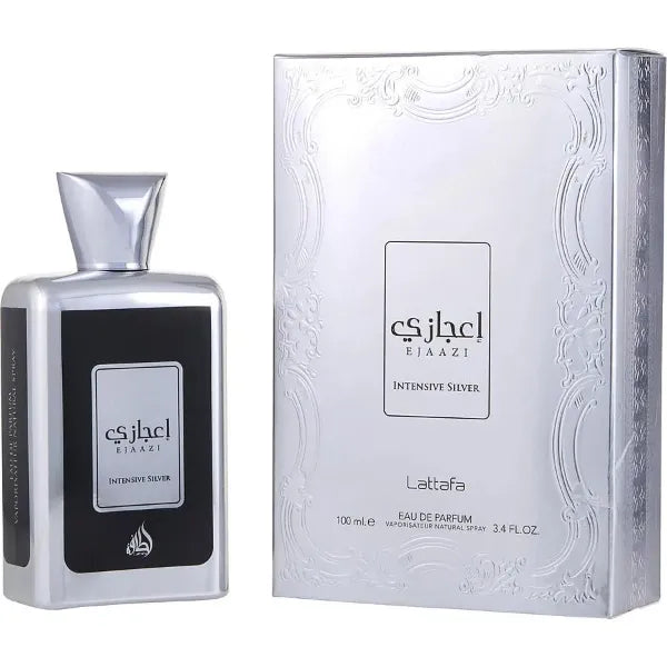 Lattafa Ejaazi Intensive Silver Eau de Parfum Spray for Men - 3.4 Ounce