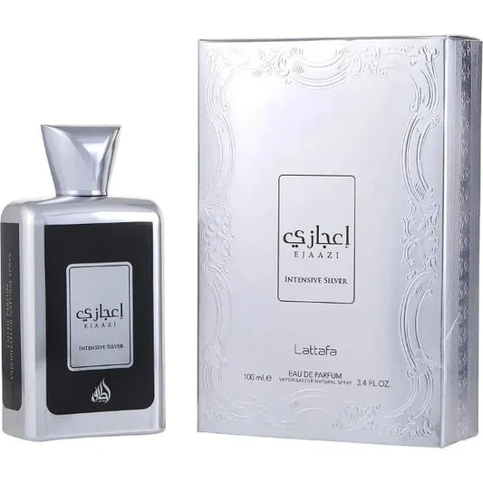 Lattafa Ejaazi Intensive Silver Eau de Parfum Spray for Men - 3.4 Ounce