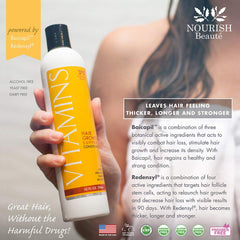Nourish Beaute Vitamins Conditioner for Hair Loss that Promotes Hair Regrowth, Volume and Thickening with Biotin, DHT Blockers, Antioxidants, Oils and Extracts, For Men and Women, 1 10 Ounce