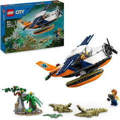 LEGO City Jungle Explorer Water Plane, Toy Airplane for Boys 6 Plus Year Old Boys & Girls, Vehicle Set with 2 Minifigures, Frog and 3 Crocodile Figures, Birthday Gift Idea 60425