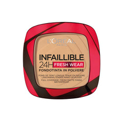 L’Oréal Paris Infallible 24H Fresh Wear Foundation in a Powder, Full-coverage, Longwear, Weightless Smooth Finish, Water-proof and Transfer-proof, 200 Golden Sand