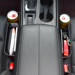 ECVV 2 Pack Car Seat Gap Organizer Storage Box Cup Holder Car Console Side Pockets PU Leather Cellphones Key Cards Sunglasses Small Items Car Interior Accessories