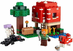 LEGO Minecraft The Mushroom House Set, Building Toy for Kids Age 8 plus, Gift Idea with Alex, Mooshroom & Spider Jockey Figures 21179