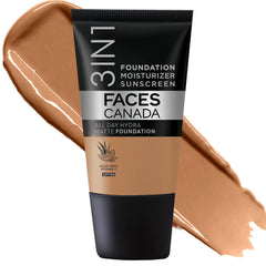 FACESCANADA All Day Hydra Matte Foundation - Mini | 3-in-1 Foundation + Moisturizer + SPF 30 | 24 HR Aloe Hydration & Vitamin C | 10HR Long Wear | Medium to High Buildable Coverage | Warm Sand,15ml