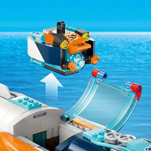 LEGO 60379 City Deep-Sea Explorer Submarine Toy, Underwater Ocean Set with Drone, Shark Figures, Shipwreck and Diver Minifigures, Birthday Gift for Kids, Boys, Girls Aged 7+